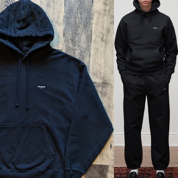 Aime Leon Dore Micro Logo Hoodie Black Large Pullover Heavy Cotton Fleece - Picture 1 of 7